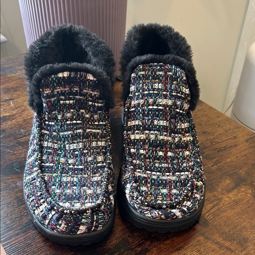 Hey Dude Tweed Fur-Lined Booties